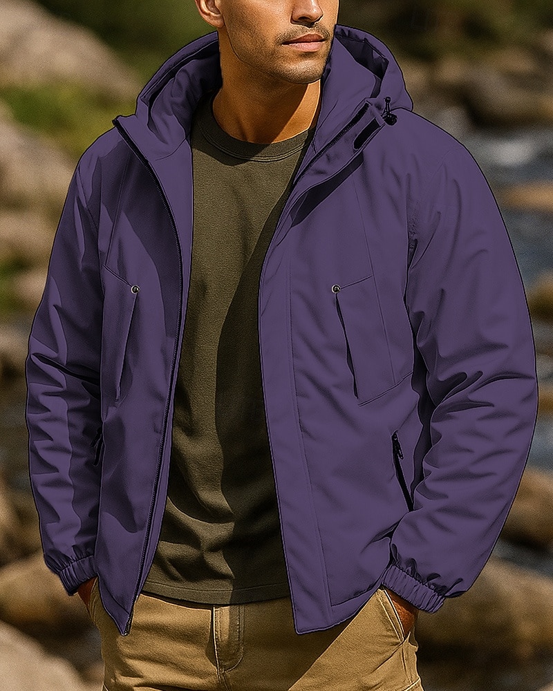 Per uomo Giacca softshell Giacca da escursionismo Giacca invernale Inverno All'aperto Calore Termico Impermeabile Antivento Leggero Top Nero Viola Cachi del 2025 a $36.99 –P5
