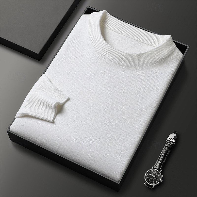 Homme Pull Pull Tricoté Côtelé Tricoter Hauts Réguliers Tricoté Uni Col ras du cou Mode Basique Vacances Tenue quotidienne Vêtement Tenue Automne Hiver Chameau Vin S M L de 2025 ? $22.99 –P1