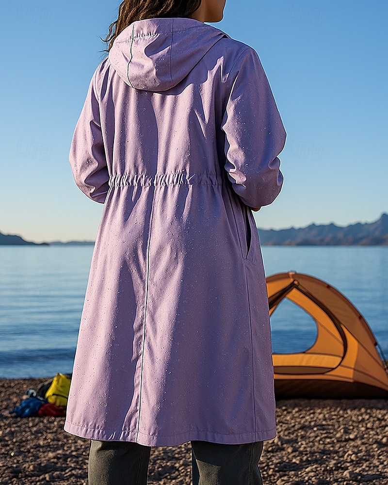 Damen Regenmantel Außen Wasserdicht Winddicht Wanderoutfits Wanderbekleidung Winter Herbst Oberteil Camping / Wandern / Höhlenforschung Laufen Einfarbig Rosa Blau Purpur 2025 - $28.99 –P2
