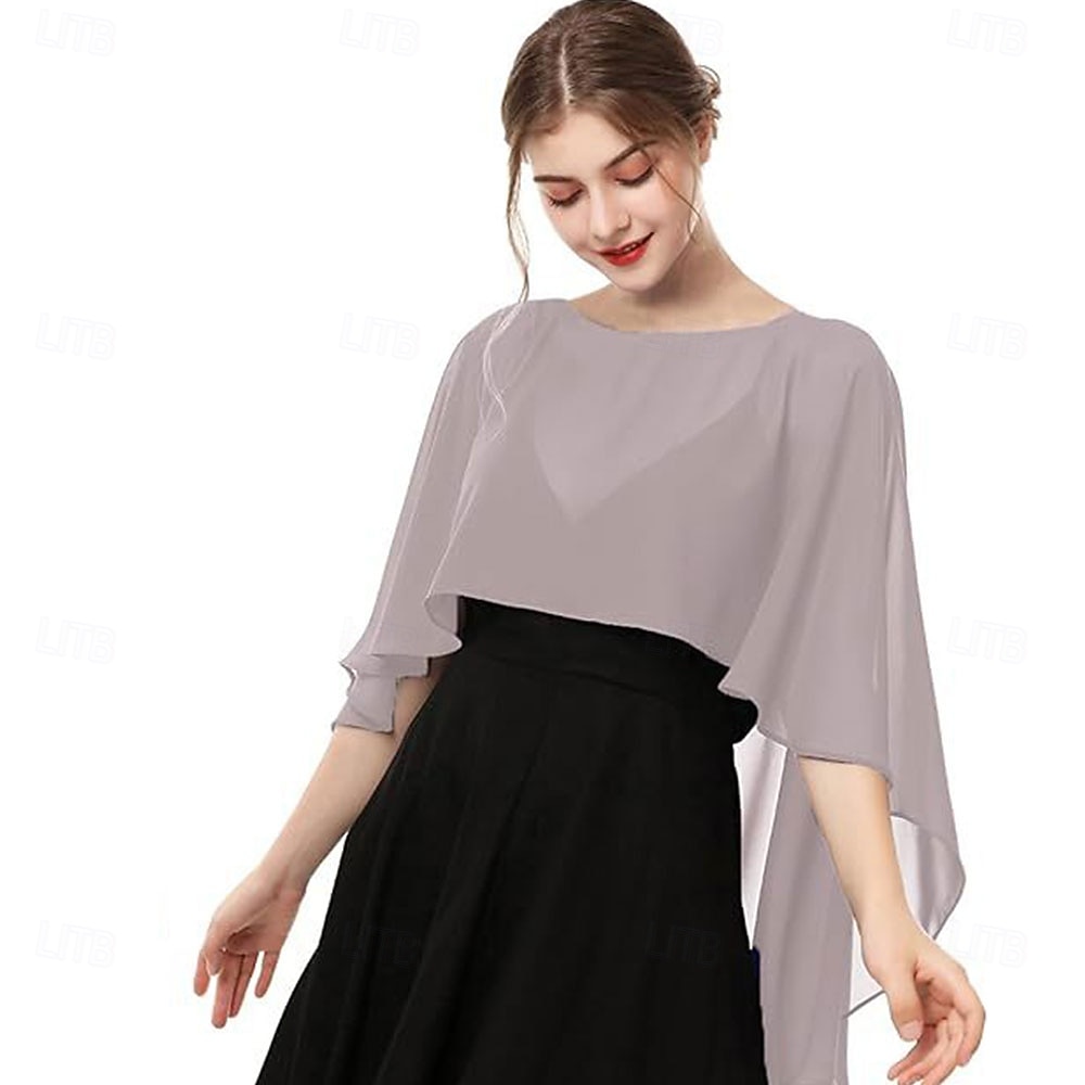 capelets voor vrouwen chiffon capes sjaals en omslagdoeken voor avondjurken bruiloft capes cover-up 2026 - $16.49 –P15