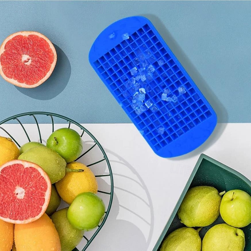 2025年 160グリッドのシリコン製氷キューブ、冷凍ミニ食品グレード製氷皿、小さな正方形の氷型、飲み物や食品の保存に、簡単に取り外せるフレキシブルな製氷機、家庭用  コレクション – $6.99 –P2