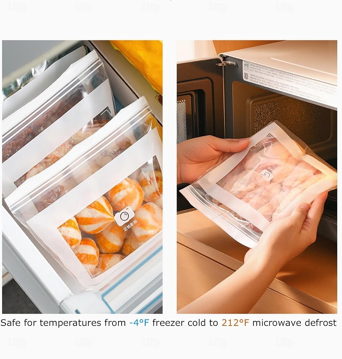 Pungi de depozitare reutilizabile din folie de aluminiu pentru păstrarea prospețimii, de calitate alimentară, pentru fructe, legume, frigider, bucătărie &depozitare în supermarketuri 2025 - $15.25 –P15