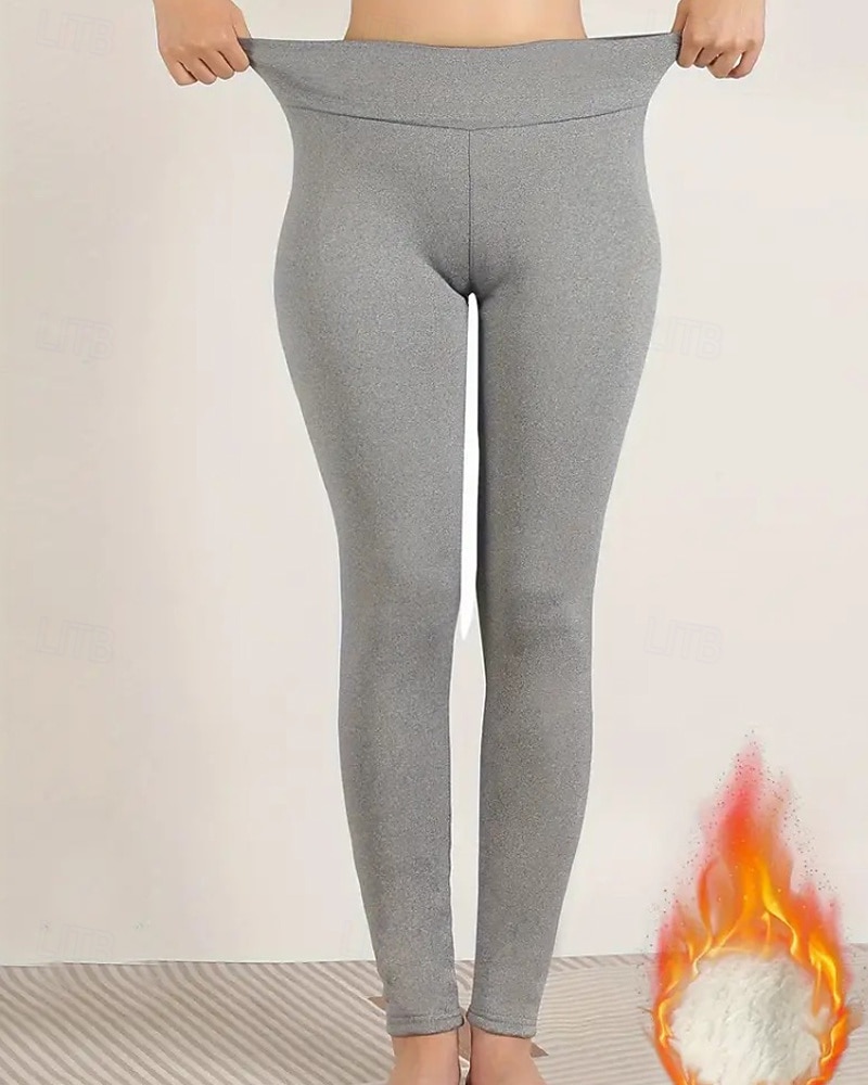 Per donna Pantaloni in Pile Pantaloni Eleganti Leggings Streetwear Casual Lunghezza intera Naturale Semplice Elastico in vita Calore Termico Comodo Vacanza Uscire Nero grigio Grigio Grigio chiaro del 2025 a $18.99 –P3