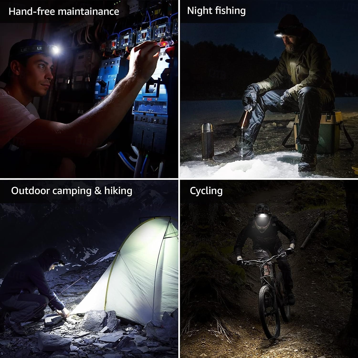 farol, farol de LED super brilhante com 6 modos de iluminação, à prova d'água, farol leve de LED alimentado por bateria para ciclismo, corrida, acampamento para crianças e adultos de 2025 por $16.49 –P7