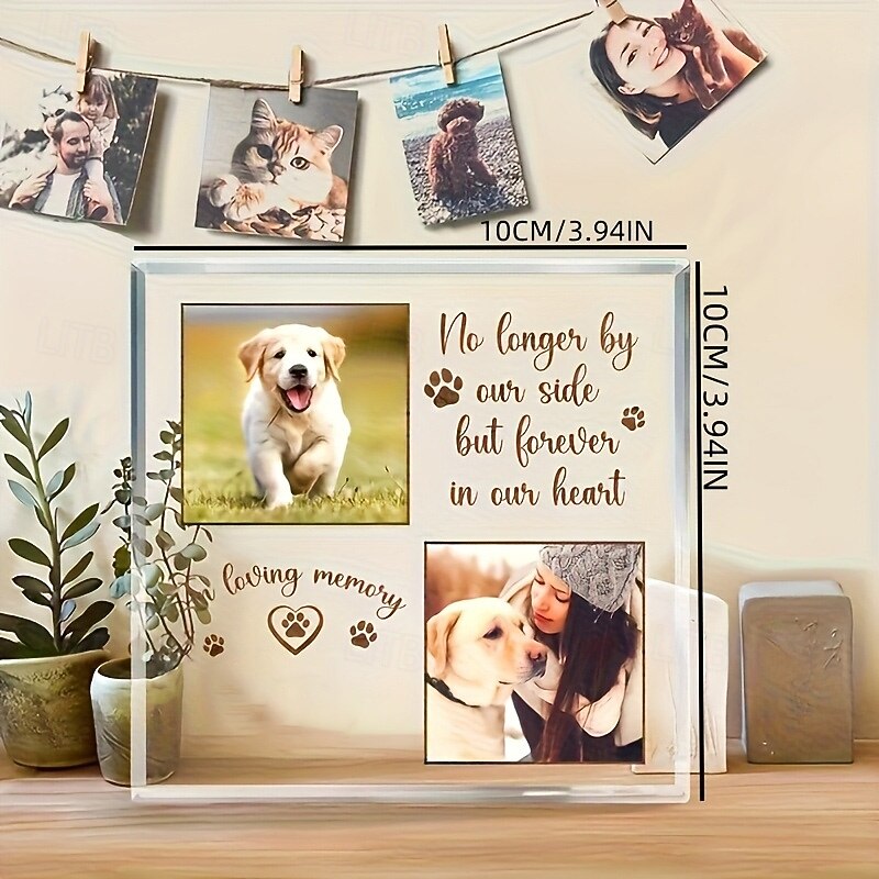 Personalized Memorial Acrylic Pet Photo Plaque Custom Sympathy Gifts For Loss Of Loved Ones Forever Loved Pet Dog Memorial Decor for Home Bedroom Decor Tribute to Beloved Pup 2026 - $15.99 –P1