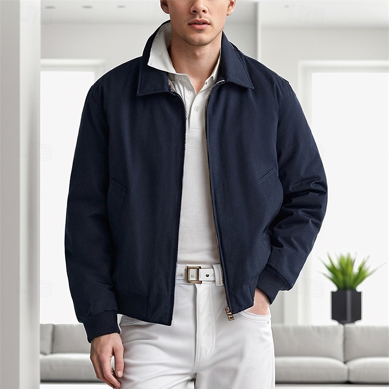 Per uomo Giacca Leggera Giacca Casual Vacanza Quotidiano Tasca Primavera Autunno Semplice Moda Classico Bavero Regolare Nero Blu marino Beige Giacca del 2026 a $41.99 –P6