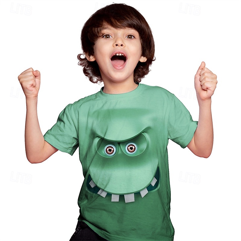 Băieți 3D Desene Animate Tricou Manșon scurt Vară Primăvară Modă De Bază Copii 4-12 ani Stil Nautic În aer liber Casual Zilnic Fit regulat 2025 - $11.99 –P2