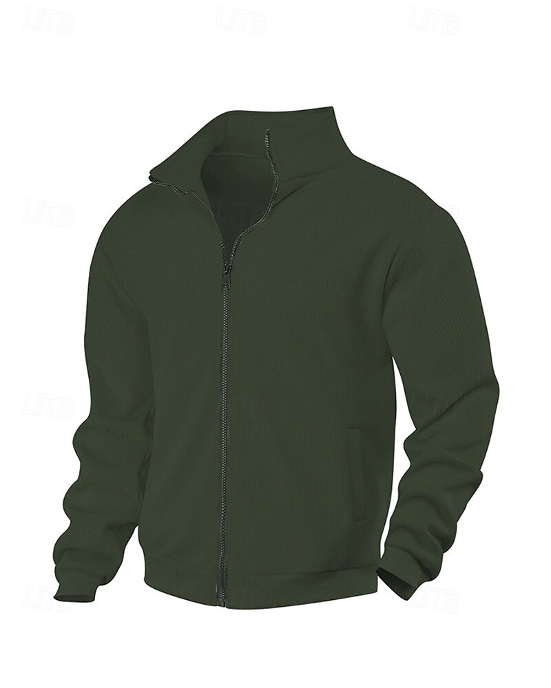 Per uomo Giacca Invernale Giacca in Pile Giacca Casual Vacanza Quotidiano Calore Termico Tasca Pile Autunno Inverno Semplice Moda Streetwear Collo alla coreana Regolare Aalbicocca Nero Blu marino del 2025 a $32.99 –P16