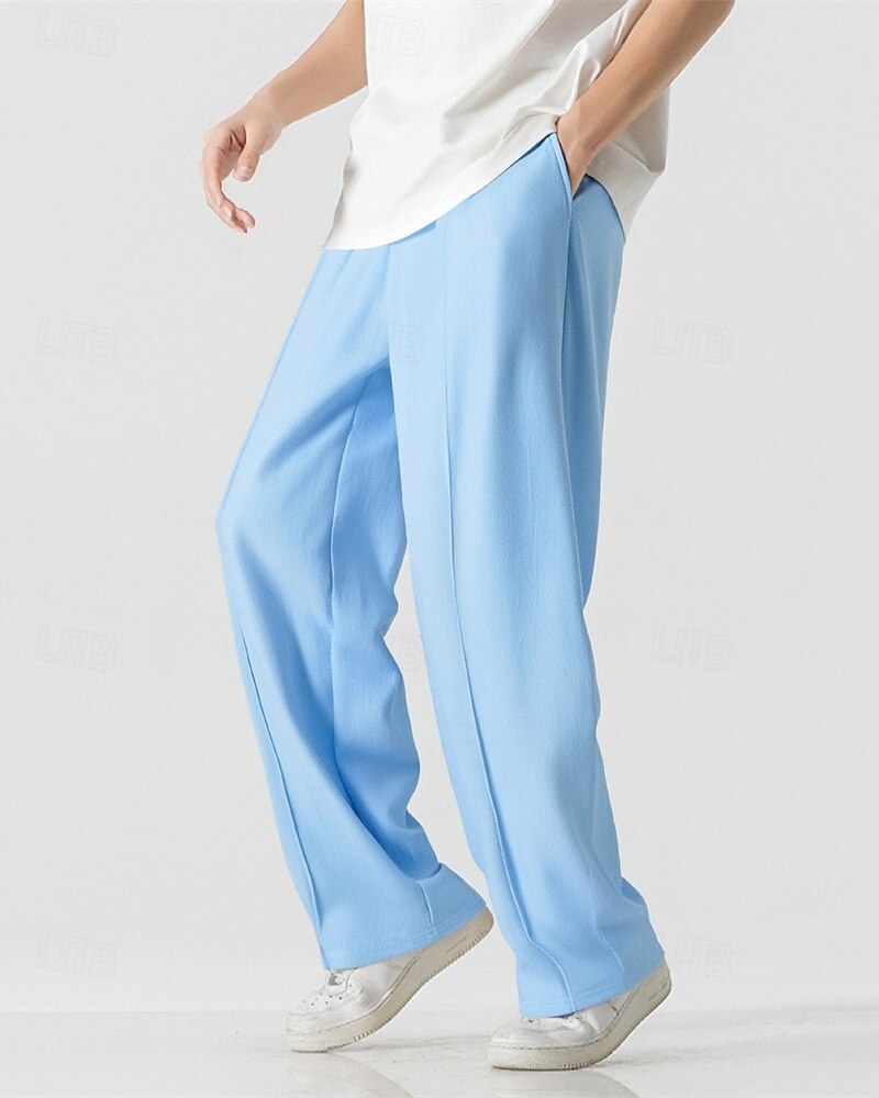 Per uomo Pantaloni in cotone e lino Pantaloni Pantaloni della tuta a gamba dritta Tasca Elastico in vita Coulisse Semplice Comodità Sport all'Aperto Quotidiano Moda Casual Nero Bianco Micro-elastico del 2025 a $18.99 –P9
