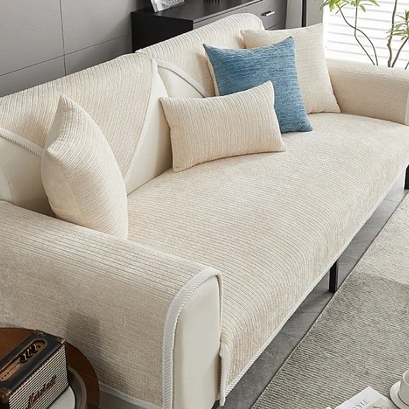 Waterproof Antimicrobial Simple Chenille Fabric Anti-scratch Couch Cover 2025 - $38.99 –P7