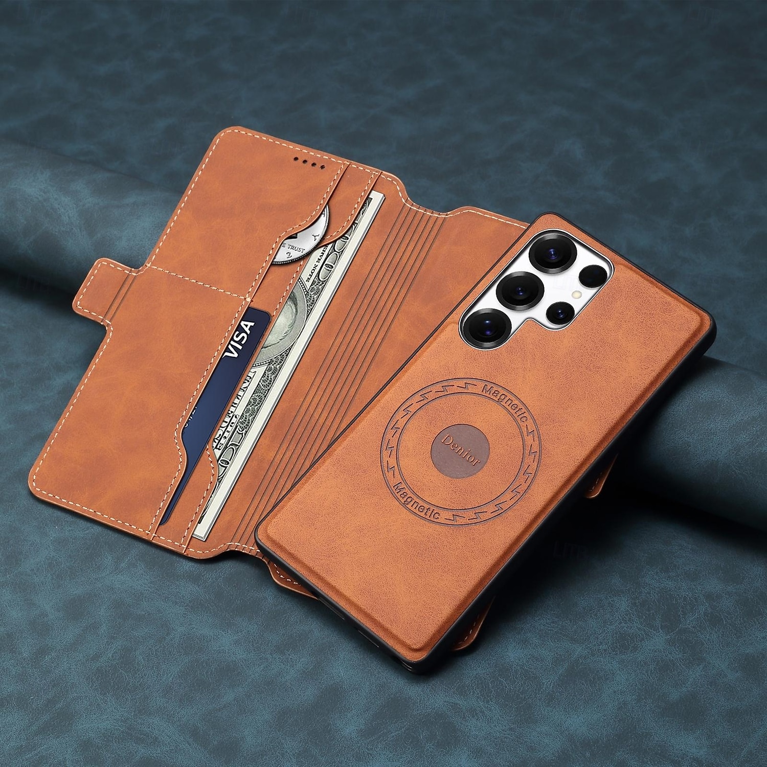 Phone Case For Samsung Galaxy S25 Plus S25 Ultra S24 Ultra S24 Plus Back Cover Support Wireless Charging Kickstand Card Slot Retro TPU PU Leather 2025 - $22.99 –P9