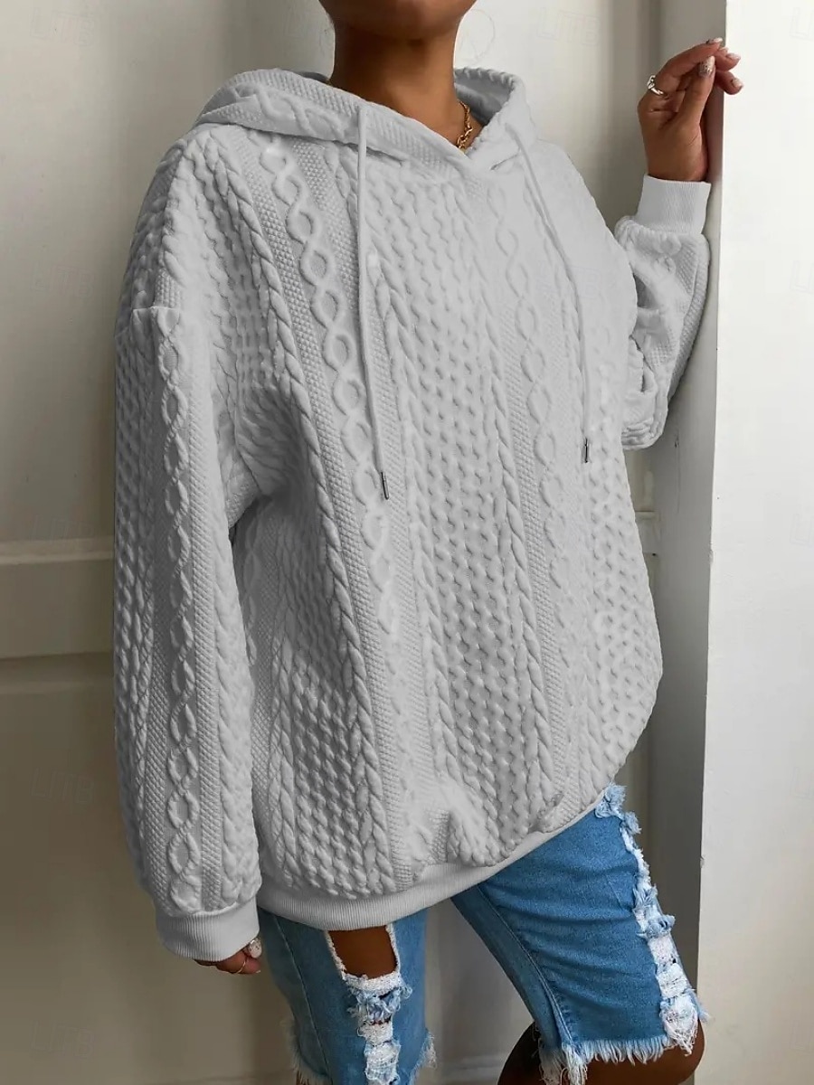 Femmes Sweat à capuche Uni Occasionnel manche longue À capuche Hauts Réguliers Rue Tenue Quotidienne Noir Blanche Rose Claire Rouge Bleu Automne Hiver de 2025 ? $27.99 –P26