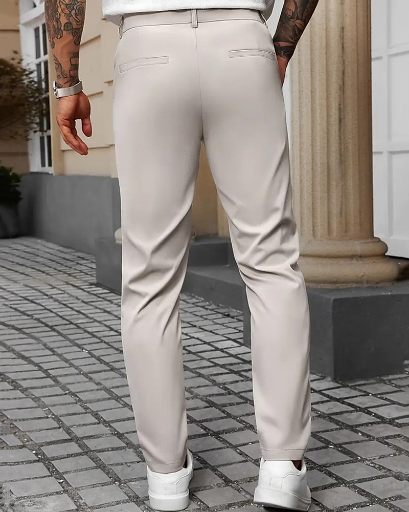 Hombre pantalones de traje Pantalones Chinos Bolsillo Botones Plano Comodidad Formal Fiesta Trabajo Moda Estilo clásico Negro Blanco Microelástico 2025 - $22.99 –P9