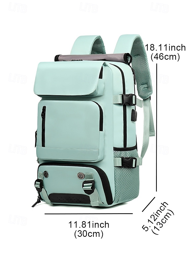 Voor heren rugzak Schooltas Functionele rugzak Schoolrugzak boekentas School Buiten Dagelijks Effen Kleur Polyesteri Oxfordstof Nylon Grote capaciteit waterdicht Multi-dragen Rits Zwart Lichtgroen 2026 - $79.99 –P14