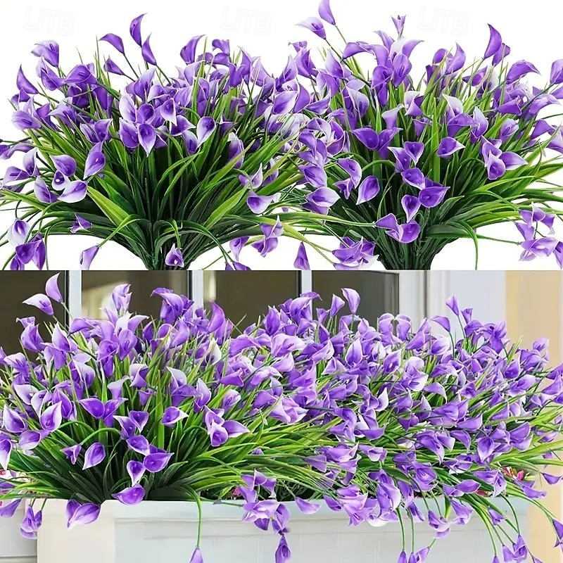 Confezione da 20 gigli artificiali Kara da esterno, fiori finti in plastica con protezione UV per giardino, veranda, cortile, ufficio, cornice di finestre, scrivania e decorazione per la casa – del 2025 a $27.99 –P2