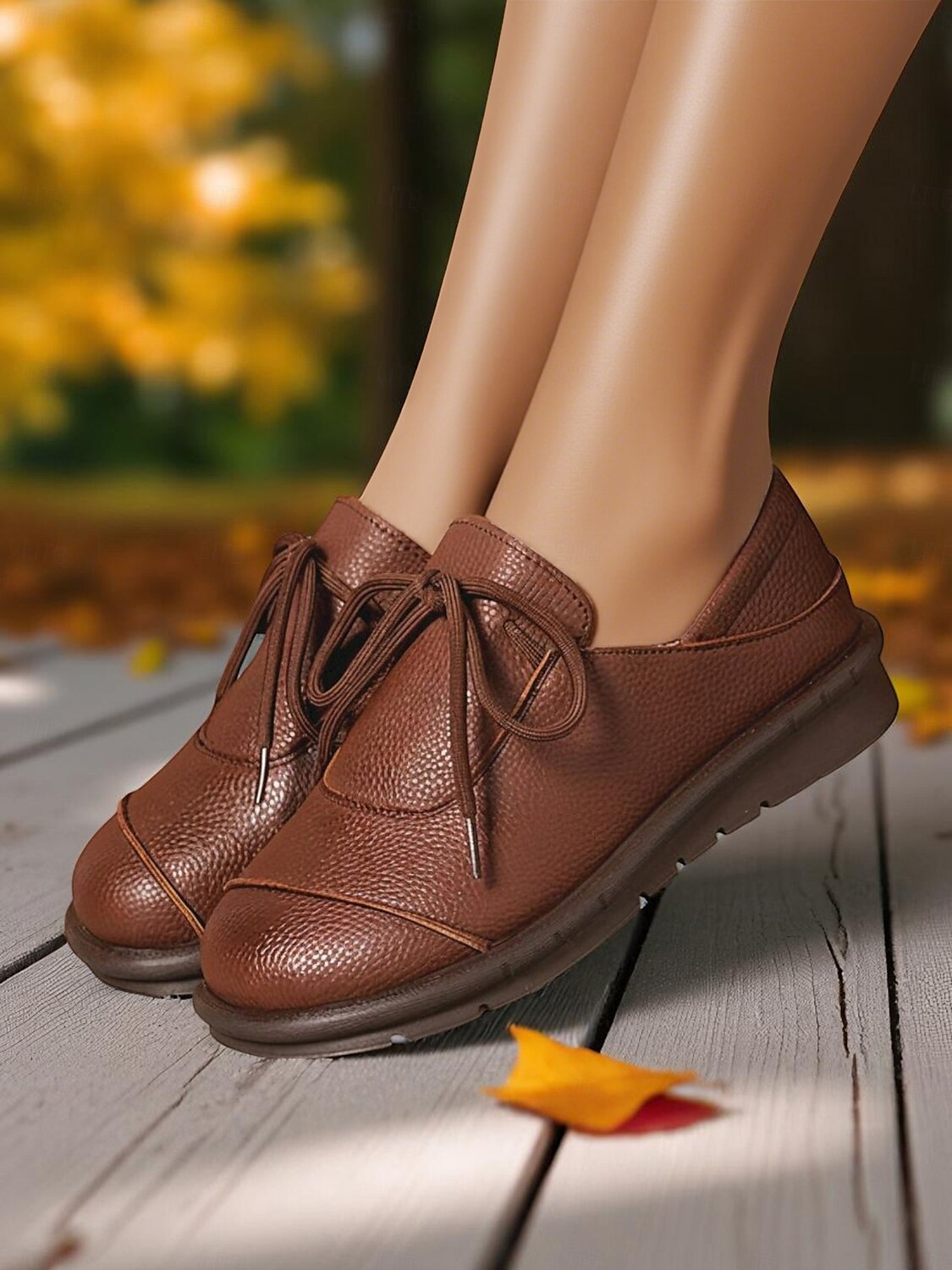 Chaussures décontractées à lacets marron foncé pour femmes, chaussures plates souples et confortables, idéales pour les promenades quotidiennes, les sorties décontractées et les voyages de 2025 ? $24.99 –P4