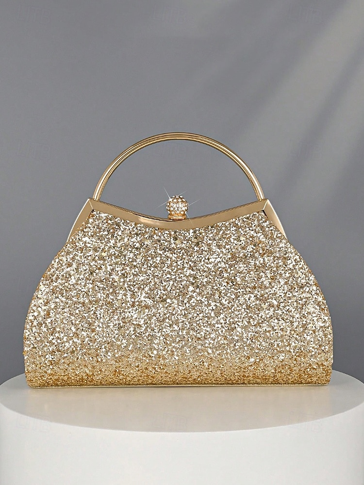 Pochette de soirée pailletée pour femme – Sac à main doré scintillant avec bandoulière chaîne, élégant sac de soirée pour mariages, bals et cocktails de 2025 ? $19.99 –P5