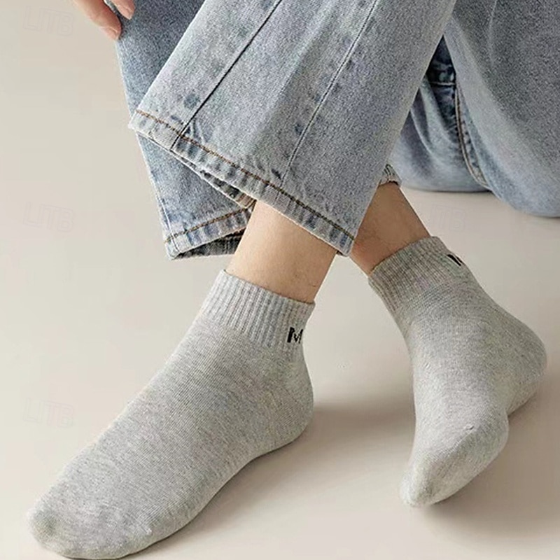 Per uomo 10 coppie Pacchi Multipli Calzini Calzini da Corsa Calzini Casual Nero+Bianco+Grigio Nero Colore Lettera Vacanza Sport & Outdoor Quotidiano Base Medio Primavera Autunno Moda Casual del 2025 a $6.99 –P4