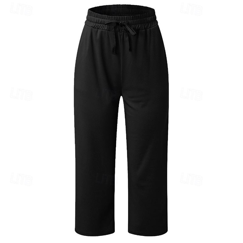 Femmes Jambe large Chinos Occasionnel Longueur mollet Naturel Uni in in france they say Pontalon wide leg Confortable Respirabilité Décontracté Quotidien Noir Blanche Vin Vert Véronèse Printemps de 2025 ? $16.99 –P13