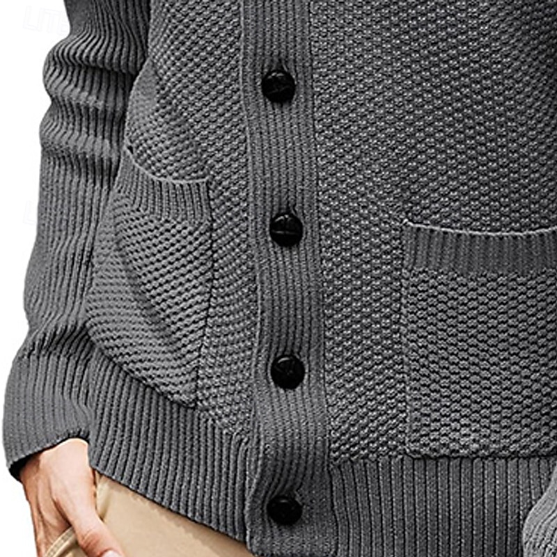 Herren Pullover Kleid Pullover Strickjacke Reißverschluss-Pullover Strickpullover Gerippt Stricken Normale Oberteile Gestrickt Gerippt Einfach Schalkragen Mode Schals Lässig Alltagskleidung Bekleidung 2025 - $42.99 –P8