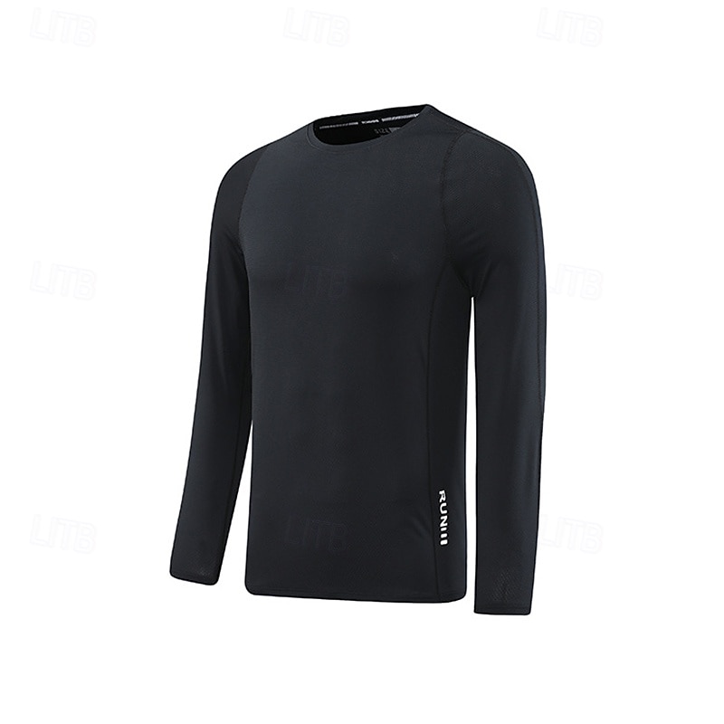 Miesten Performance paita Urheilullinen t-paita Pitkähihainen Tiukka pyöreä kaula-aukko Topit Ulko- Nopea kuivuminen Hikeä siirtävä Hajua estävä Hengittävä Kevät Syksy Nylon Musta Vaalean vihre 2026 - $25.99 –P3