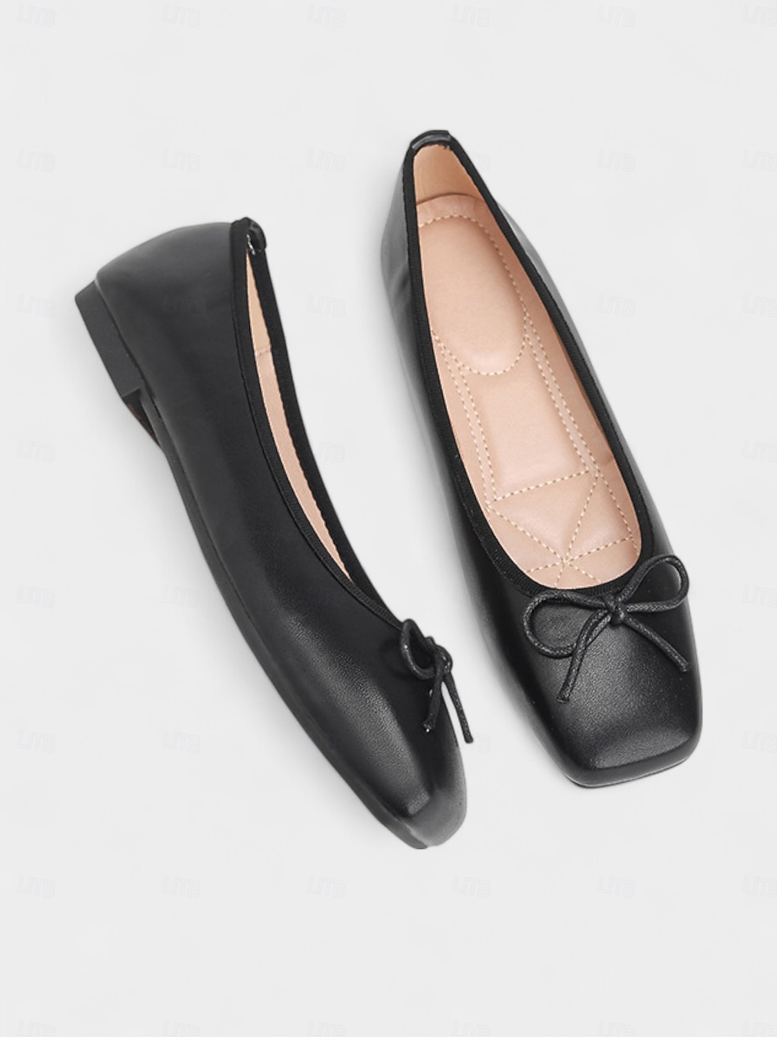 Grüne Ballerinas mit quadratischer Zehenpartie für Damen – Schlupfschuhe aus Kunstleder mit Schleife für die Freizeit, das Büro und das Wochenende 2026 - $32.99 –P8