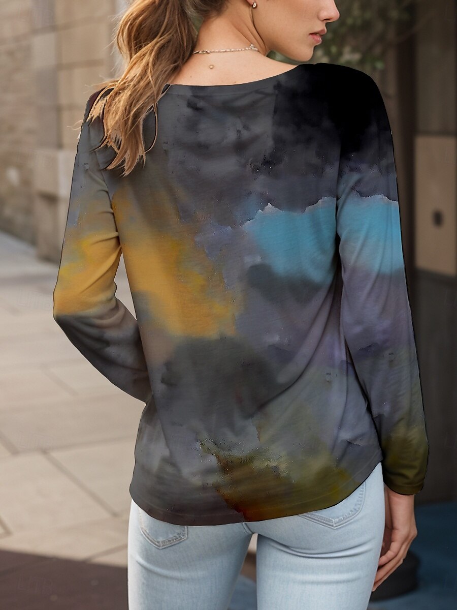 Paște Pentru femei Tricou Ombre Grafic Animal Epocă Stilat Clasic Manșon Lung Stil Nautic Rotund Topuri obișnuite Zilnic Imprimeu Roșu-aprins Albastru piscină Trifoi Gri Vară Primăvară Toamnă 2025 - $22.99 –P2