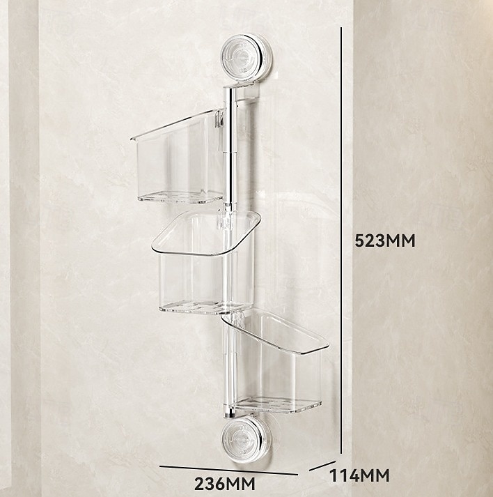 Suction Cup Wall Mounted Organizer Basket, Rotating Drill-Free Kitchen Storage Rack for Garlic Ginger Spice, Bathroom Hanging Storage Bin for Shower and Toiletries 2025 - $21.99 –P11