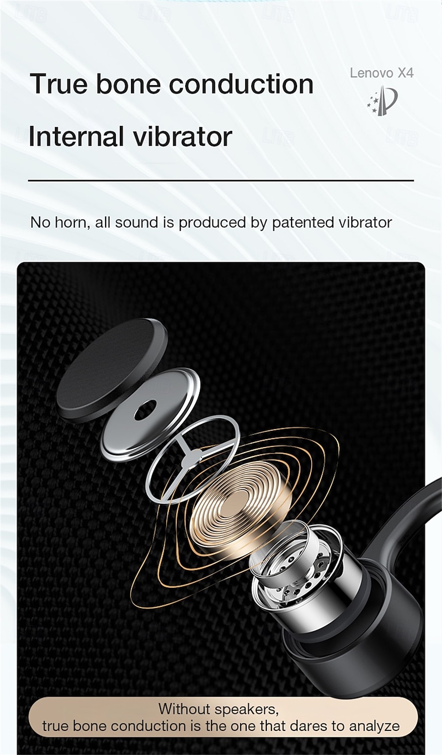 Lenovo X4 Bone Conduction Headphone Bone Conduction Headphones Bluetooth5.0 Ergonomic Design HIFI IPX5 for Apple Samsung Huawei Xiaomi MI Mobile Phone Valentine's Day Gift 2026 - $46.99 –P3