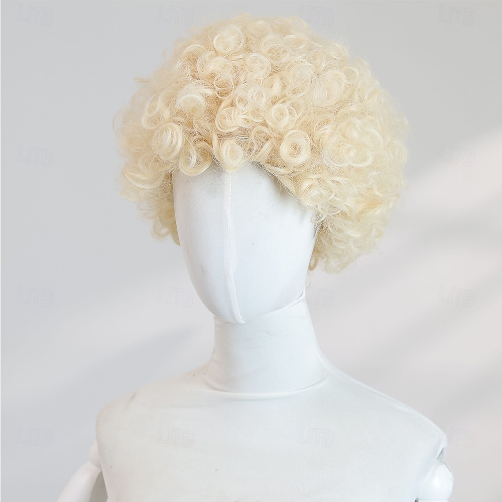 10‑Inch Gold African Curl Wig for Women – Full Bangs, Long Synthetic Hairpiece, Perfect for Halloween Cosplay & Party Looks 2025 - $28.99 –P3