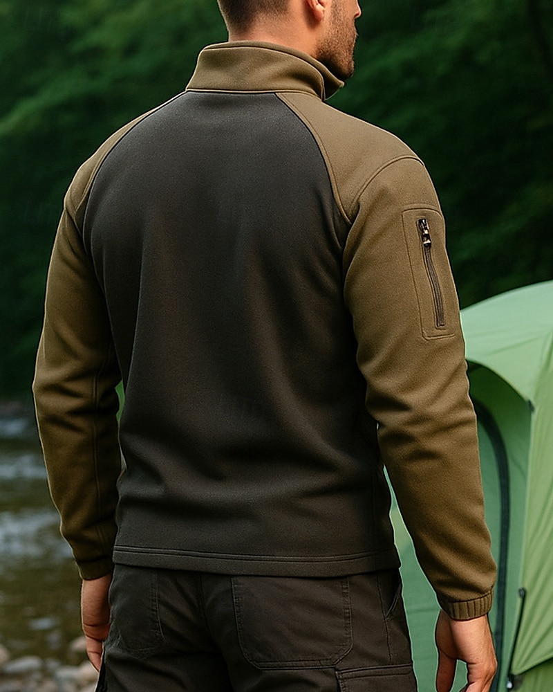 Hombre Sudadera con un cuarto de cremallera Manga Larga Escote Chino Camiseta Al aire libre Mantiene abrigado Elastán camuflaje Verde Ejército Azul Oscuro Tenis Rutina de ejercicio Corriendo 2025 - $24.99 –P2