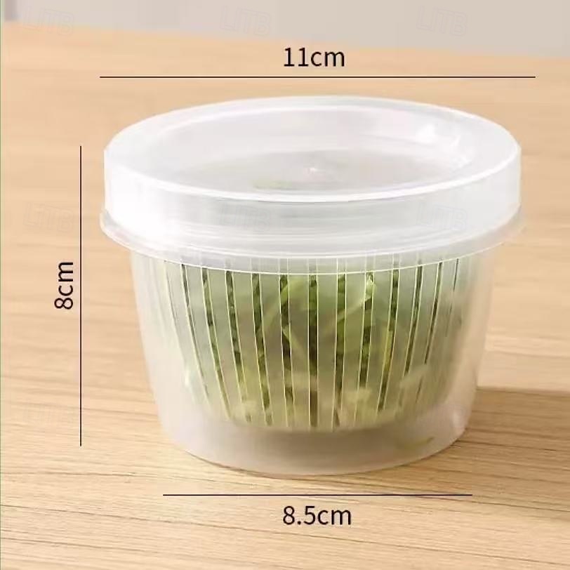Lot de 5 boîtes de conservation pour aliments avec couvercles, récipients de conservation pour oignons, gingembre et ail, bols de préparation ronds avec drainage pour réfrigérateur, organisateur de 2025 ? $10.49 –P5