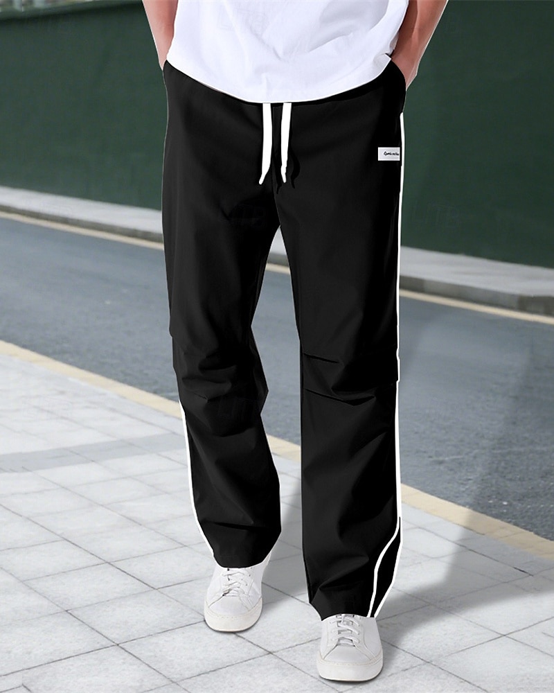 Herren Tech-Hosen Hose Freizeithose Tasche Elastischer Bund Kordelzug Patchwork Komfort Sport im Freien Täglich Mode Lässig Schwarz Armeegrün Mikroelastisch 2025 - $17.99 –P2
