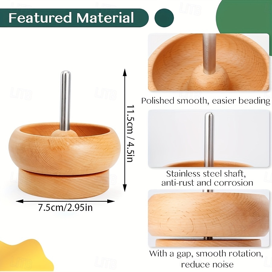 Spinner à perles en bois sans effort pour la fabrication de bijoux DIY Spinner à bracelets en bois fabriqué à la main avec aiguille à perles en métal parfait pour créer des graines colorées &bracelets de 2025 ? $24.99 –P6