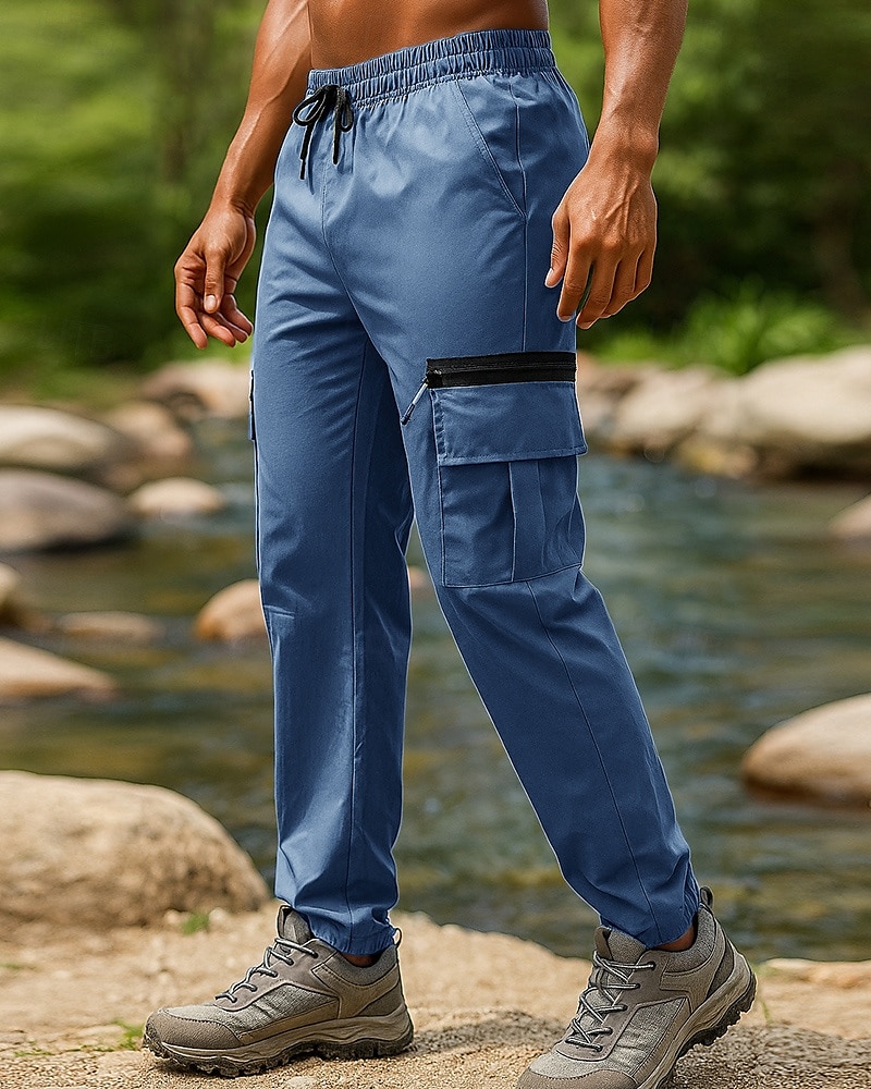 Herren Cargohosen Wanderhosen Regenhose zum Wandern Außen Normale Passform Wasserdicht Winddicht Leicht Unterteile Tasche Schwarz Armeegrün Camping / Wandern Laufen S M L XL XXL 2025 - $21.99 –P6