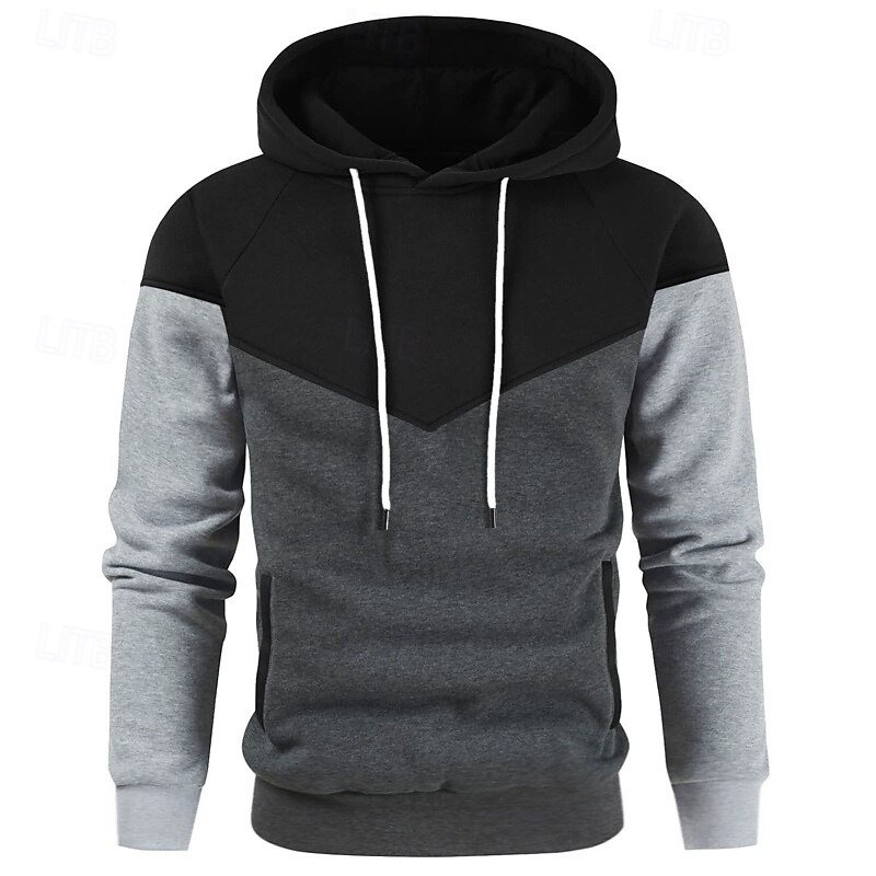 Per uomo Felpa con cappuccio Felpa con cappuccio in pile Bianco Giallo Verde militare Rosso Cachi Con Cappuccio Blocco di colori Patchwork Blocco di colore Sport & Outdoor Casuale Quotidiano del 2025 a $23.99 –P1