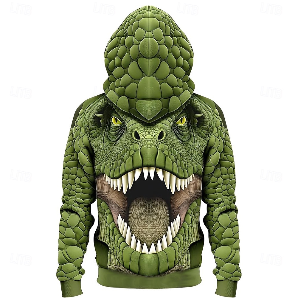 Per uomo Animale Coccodrillo Felpe con cappuccio Felpa Abbigliamento esterno Felpa con cappuccio Girocollo Cool Stampa 3D Club Abbigliamento casual alla moda Bianco Verde Coulisse Autunno Inverno del 2025 a $26.99 –P2