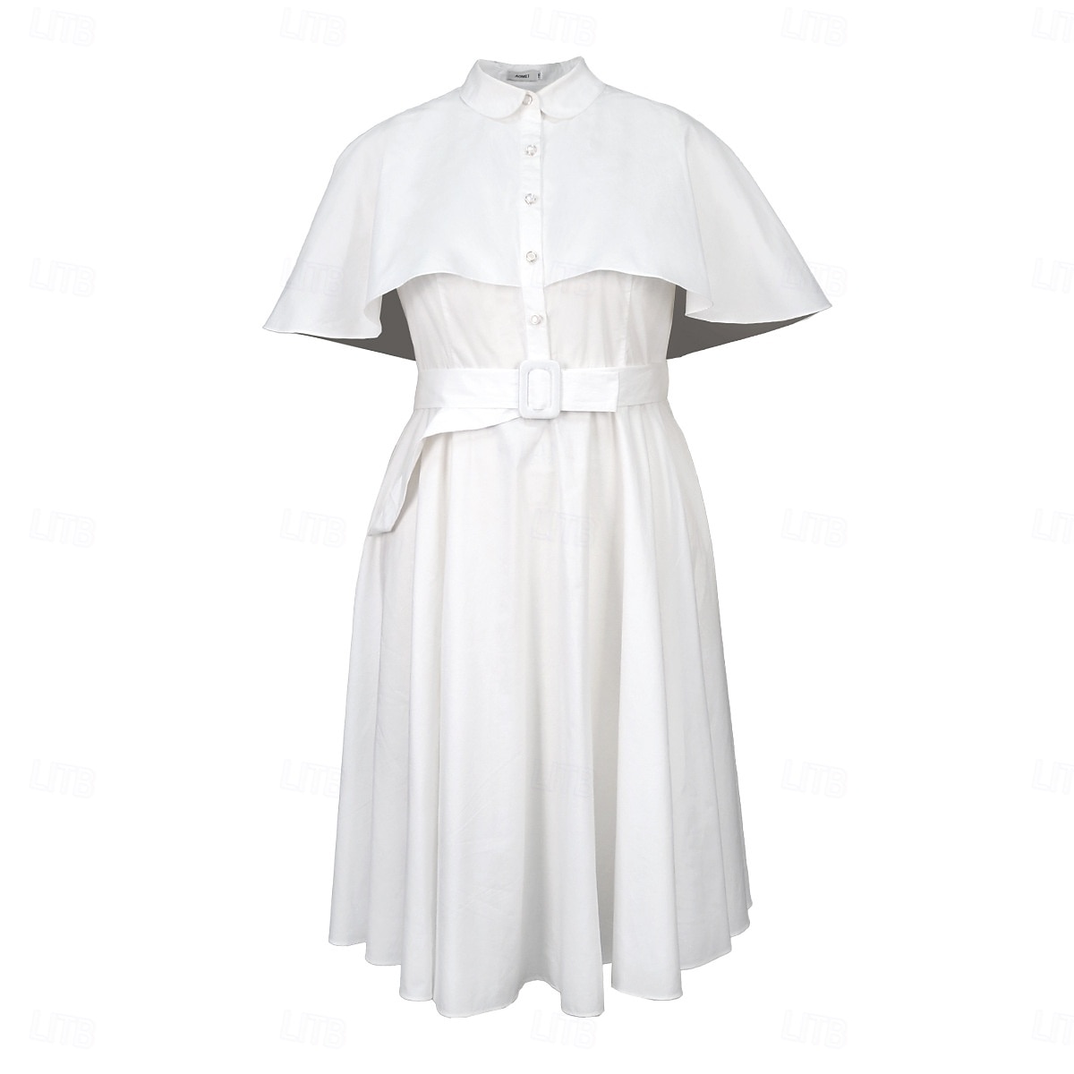 Retro Vintage 1950s Rockabilly Midi A Line Dress Flare Dress Plus Size A-Line Women's Vacation Homecoming Party & Evening Adults Dress Belt Spring & Summer 2025 - $66.99 –P1