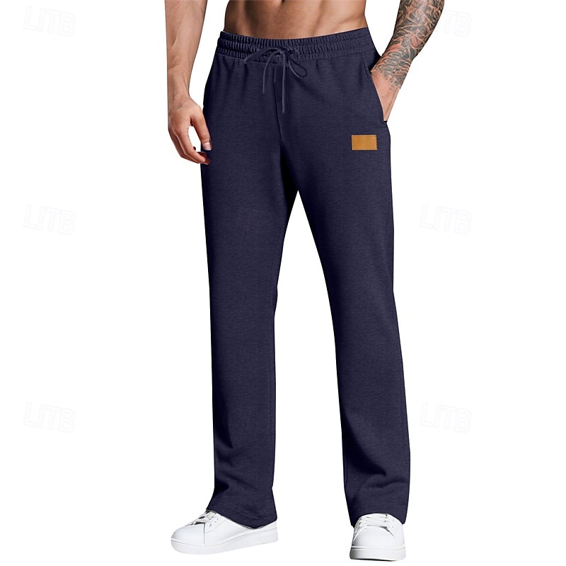 Herr Joggingbyxor Långbyxor Träningsbyxor med raka ben Ficka Elastisk midja Snörning Slät Komfort Utomhussport Dagligen Mode Ledigt Svart Vit Microelastisk 2025 - $17.99 –P5