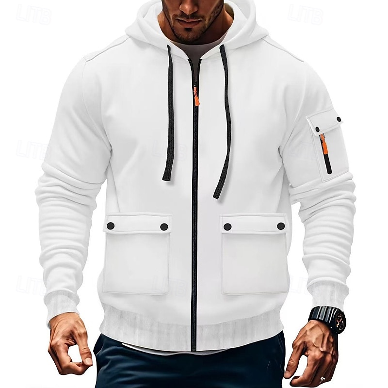 Per uomo Felpa con cappuccio Felpa con cappuccio in pile Felpa con cappuccio tattica Nero Bianco Vino Verde militare Rosso Con Cappuccio Semplice Tasca Sport & Outdoor Casuale Quotidiano Streetwear del 2025 a $27.99 –P11