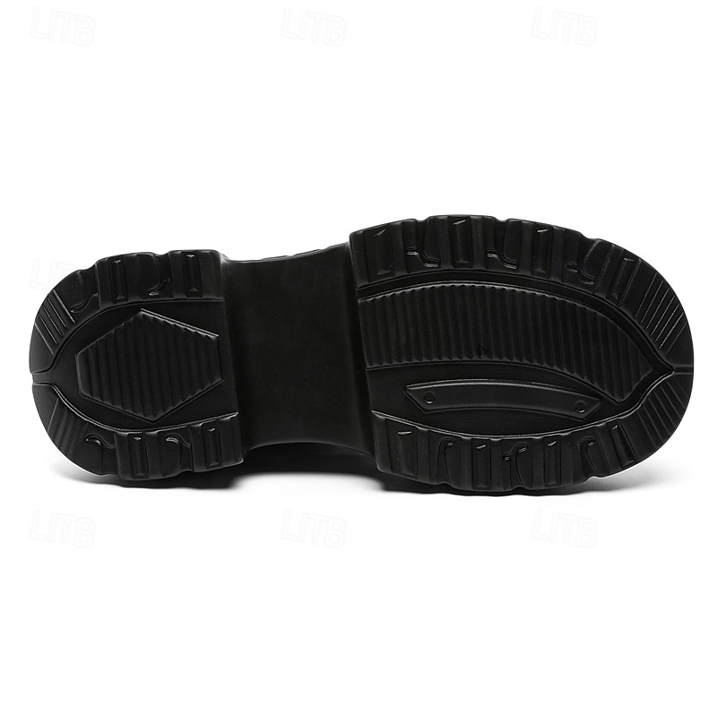 stivali da combattimento con fibbia a rivetto nera da uomo – stivaletti allacciati con plateau gotico per concerti, stile motociclista ed eventi punk del 2026 a $99.99 –P10