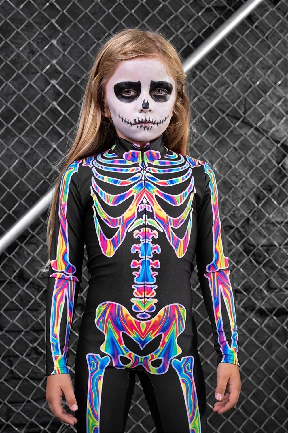 Koponya, csontváz Testhezálló Full Body Catsuit Ijesztő jelmez Férfi Női Fiú Gyermek Felnőttek Teljesítmény Parti Klub Mindszentek napja Farsang A halál napja Könnyű farsangi jelmez 2025 - $29.99 –P4