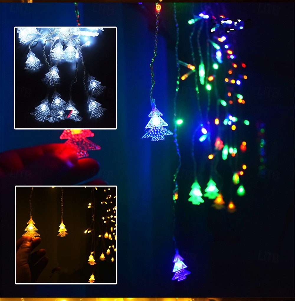 2025年 クリスマスライト LED バタフライ/アイスコーン/ペンタグラム/クリスマスツリー/スノーフレークカーテン つららフェアリー キャンプストリングライト ガーランド 屋外用 家庭用 新年パーティー装飾 1個 コレクション – $19.49 –P5