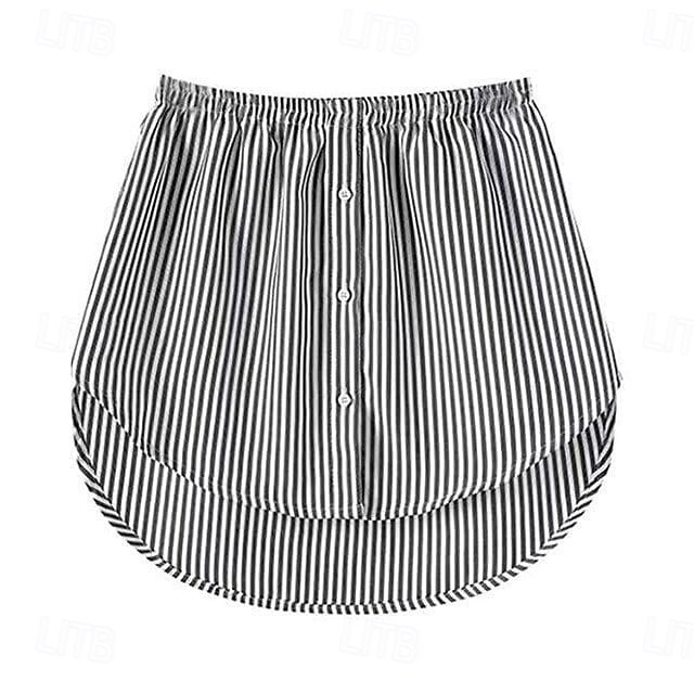 extensor de camisa versátil em camadas saia com bainha falsa para mulheres xadrez meia saia cobertura inferior para moletons blusas com capuz look casual chique de 2025 por $14.49 –P8