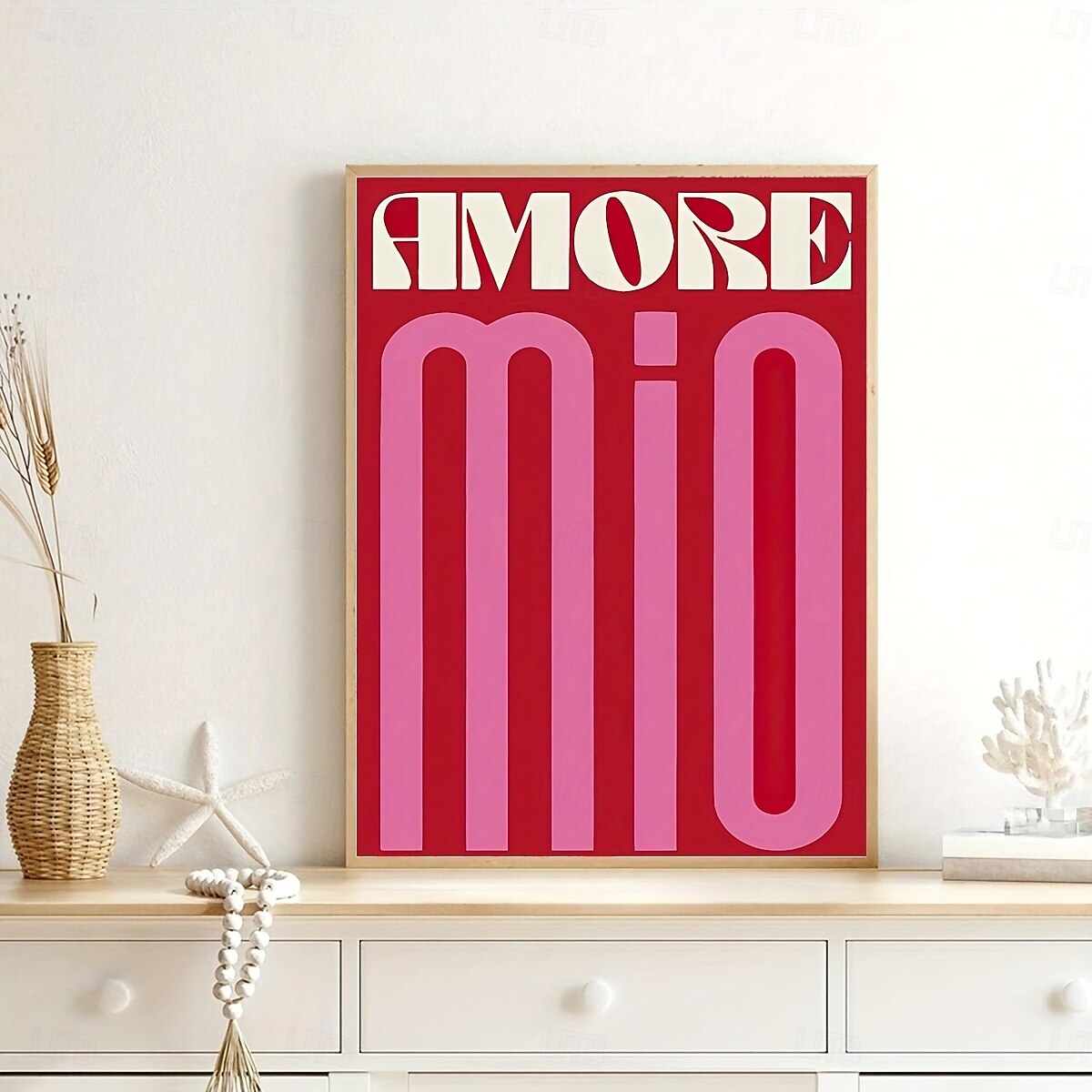 1 affiche sur toile « Amore mio » - rouge vif &Décoration murale sans cadre d'art moderne rose avec un design de texte stylisé, parfaite pour la chambre à coucher, le salon ou le couloir, décoration de 2025 ? $13.99 –P5