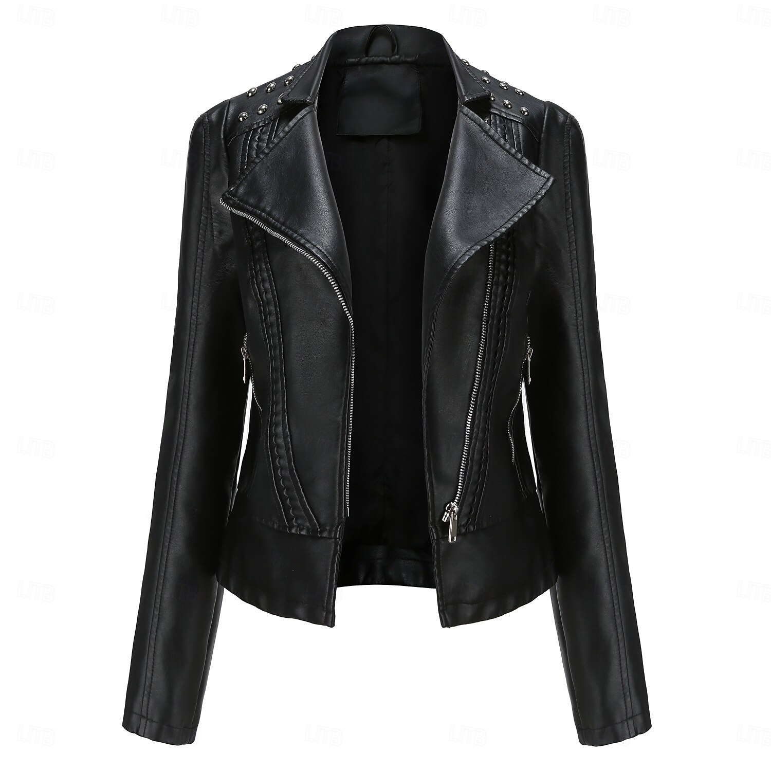 Per donna Giacca in Ecopelle Confortevole Tasca Cerniera completa Moda Stile da Strada Semplice All'aperto Casual Quotidiano Regolare Collo alla coreana Vestibilità regolare Manica Lunga Capispalla del 2025 a $44.99 –P14