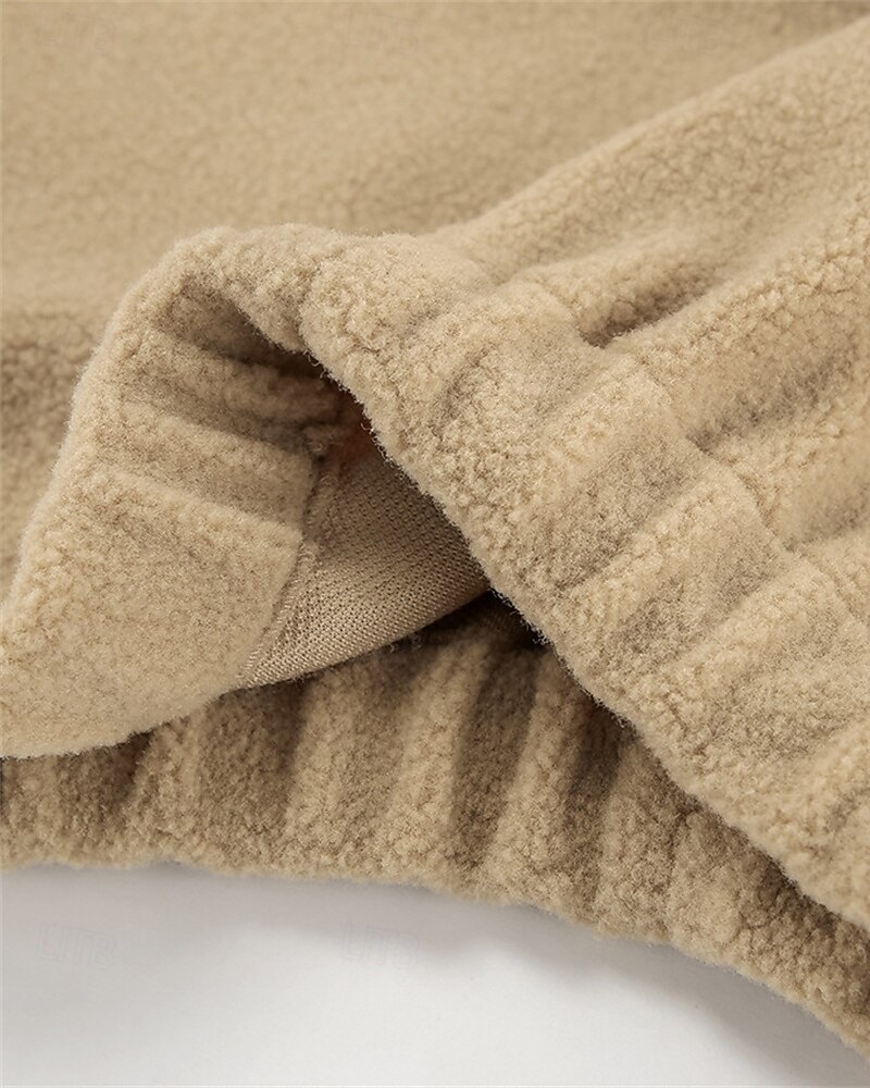 Dam Fleecebyxor Byxor Rak Mode Streetwear Fullängd Hög midja Slät Snörning Elastisk midja Mateial som andas Bekväm Microelastisk Gata Dagliga kläder Utekväll Vit Brun Kaki Höst Vinter Normal 2025 - $32.99 –P8