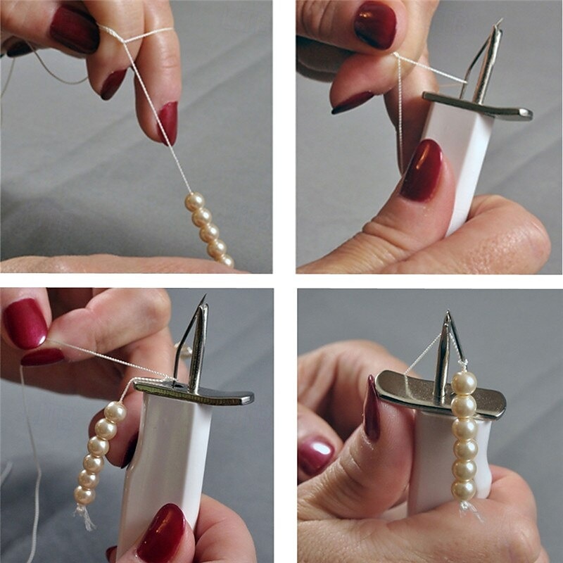 abalorios de aspecto profesional &Herramienta para anudar (1 pieza): accesorio fácil de usar para la elaboración de joyas, de metal negro. &Plástico ideal para rosario &fabricación de pulseras 2025 - $23.99 –P2