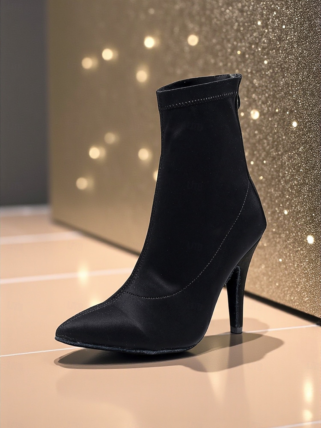Botas de dança femininas pretas elásticas no tornozelo - elegantes sapatos de salto alto e bico fino para salão de baile latino profissional, perfeitos para salsa, tango e apresentações no palco de 2025 por $54.99 –P2