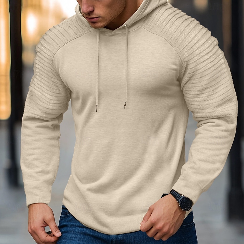 Per uomo Felpa con cappuccio Nero Bianco Cachi Grigio Con Cappuccio Semplice Testurizzato Cool Casual Inverno Tutte le stagioni Abbigliamento Felpe con cappuccio Felpe del 2025 a $23.99 –P6